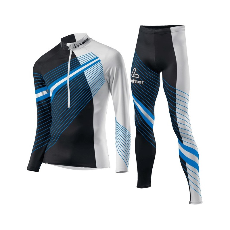 Löffler Langlauf ski suit WorldCup zwart-blauw Löffler Langlauf ski suit WorldCup zwart-blauw